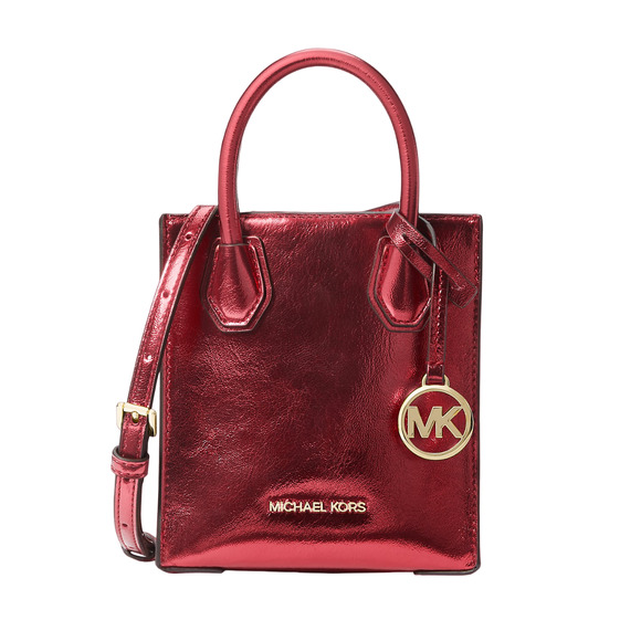 Michael Kors Mercer Extra-Small Patent Crossbody Bag Crimson Red $398 Nwt - Picture 1 of 3